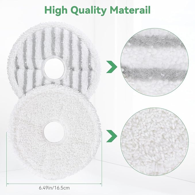 3764 Replacement Mop Pads for Bissell SpinWave: Compatible with Bissell Spinwave Spin Mop 3764，37643 Series Hard Floor Mop Cleaners - 8 Scrubby Pads,4 Soft Pads,Washable & Reusable（12 Pack）