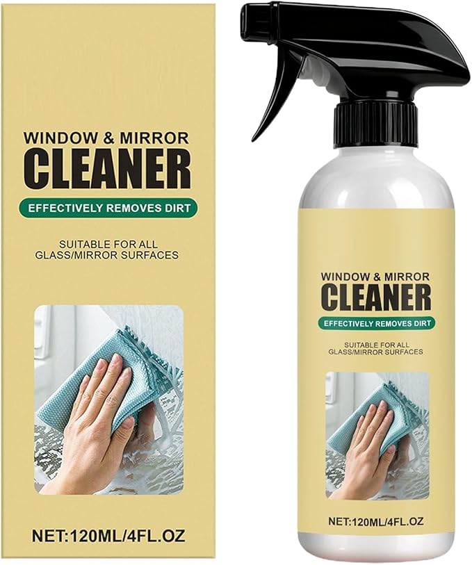 Vehicle Glass Cleaner, 120ml Windshield Stain Remover, Small Bottle Auto Cleaning Solution, Harmless Spray Formula Feature, Car Window Care for Office Apartment Home Restaurant Shower Door Use