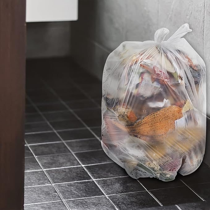Tebery 200 Counts 4 Gallon Clear Small Garbage Bags Trash Bags, Wastebasket Bin Liners for Bathroom Bedroom Office Trash Can, 4 Rolls