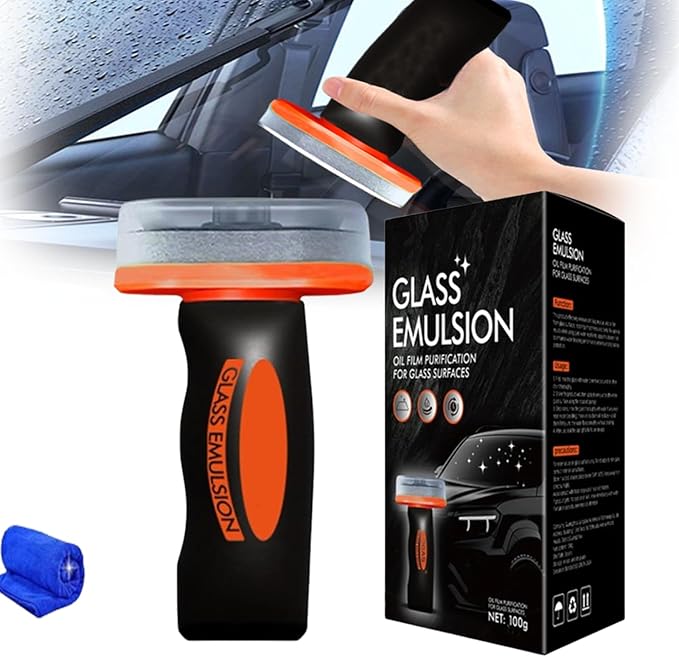 Multi‑surface Oil Film Cleaning Brush for Auto & Household Glass – Glass Cleaning Board,Handheld Glasses Oil-Film Remover,Roll-On Automotive Window Cleaner Windshield,Universal Cleanings Board (1)