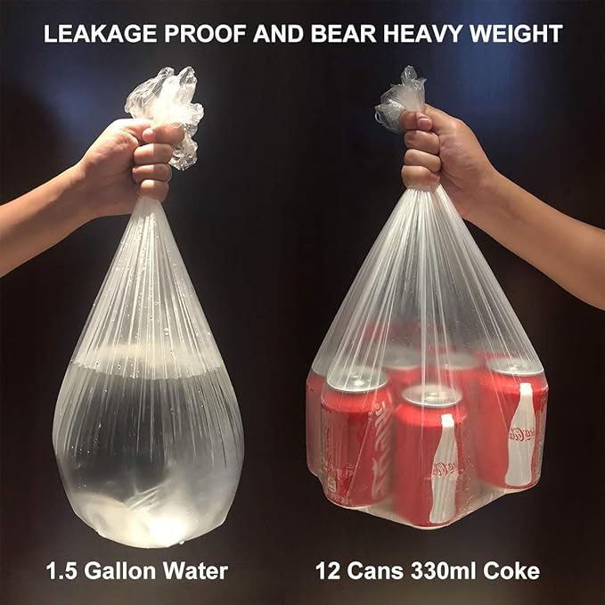 Small Trash Bags Kitchen Garbage Bags - 4 Gallon Clear Trash Bags Strong Wastebasket Liners for Bathroom, Kitchen, Office 15 Liter Trash Can Liners - 150 Counts