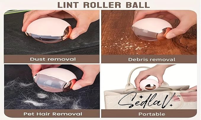 SEDLAV Portable Lint Roller for Clothes, Hair, and Pet Hair - Reusable Fabric Cleaner - Traceless and Washable for Sofas and Furniture