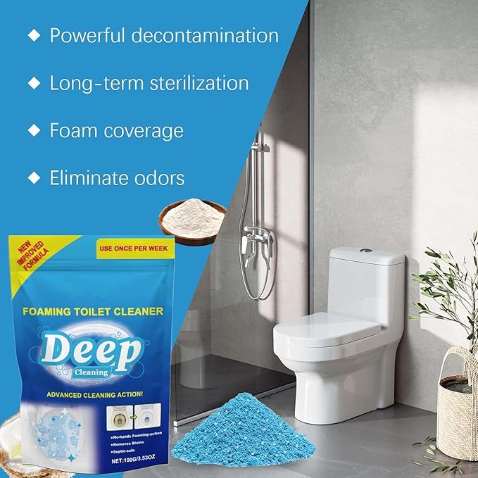 Splash Toilet Cleaner, 2024 Upgrade Splash Toilet Cleaner, Foaming Toilet Cleaner, Self Activating Powder for Bathroom Toilet Bowl (1, 2PC)
