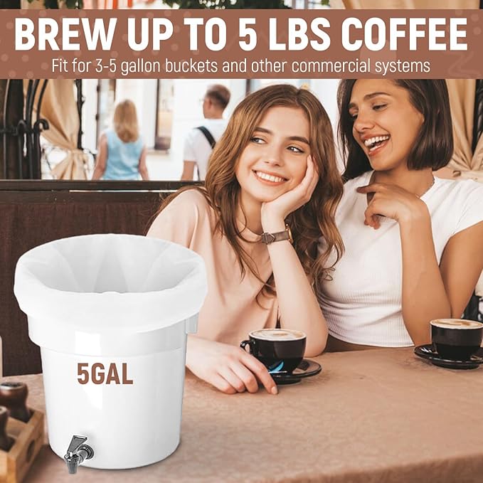 50Pcs 20" x 20" Commercial Cold Brew Coffee Filters for 5 Gallon Buckets, Cold Brew Bags Disposable for Commercial Model Cold Brew Coffee Makers