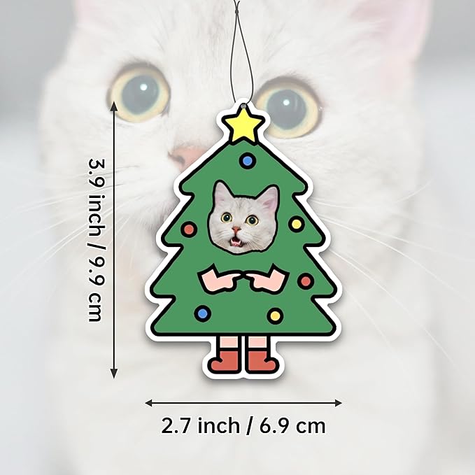 Custom Car Air Freshener - Double Sided Photo Personalized Smell Fresheners With Picture Text for Car Wardrobe Bathroom (Christmas Tree - 6pcs)