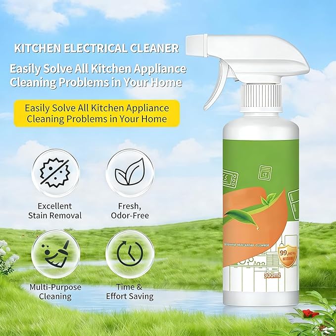 Electrolyzed Ion Kitchen Cleaner Spray, Multi-purpose Household and Kitchen Cleaning Spray, For Hold, Oven, Stove, Range Hood (2pc)