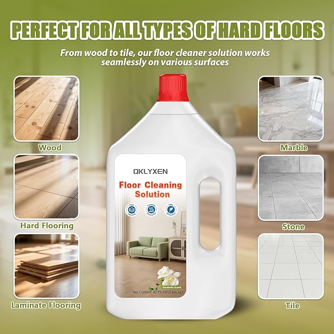 82FL OZ/2.42L Gardenia Scent Floor Cleaning Solution Compatible with Roborock (Q5/Q7/Q8/Q10/S7/S8/Saros 10R/F25/Qrevo Series), Floor Cleaner for All Robot Vacuums & Wet Dry Vacuum with Mopping