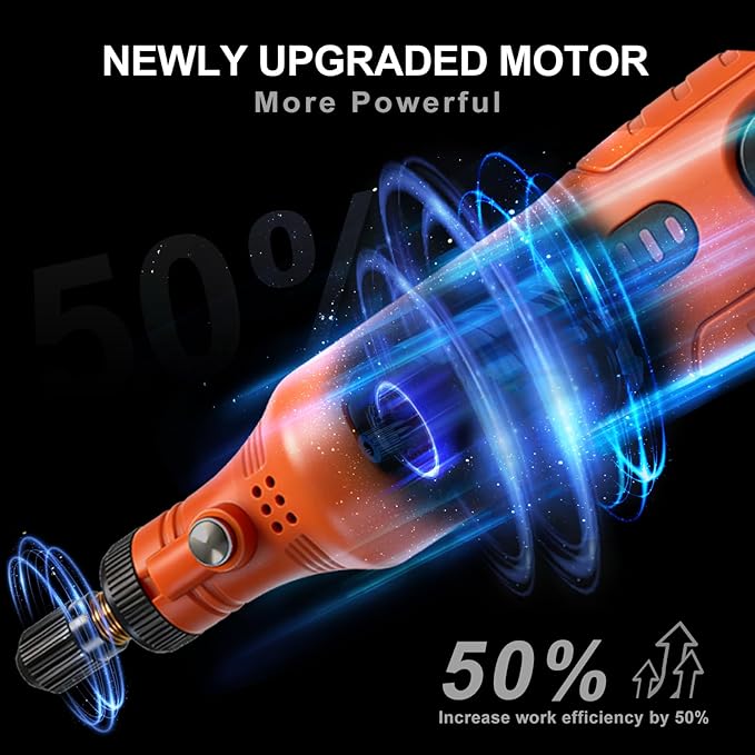 Cordless Rotary Tool, 3-Speed Front Working Light Grinder Kit with 72 Accessories, Type-C Charging Art Craft Tool for Cleaning, Sanding, Polishing, Drilling and Small DIY Crafts