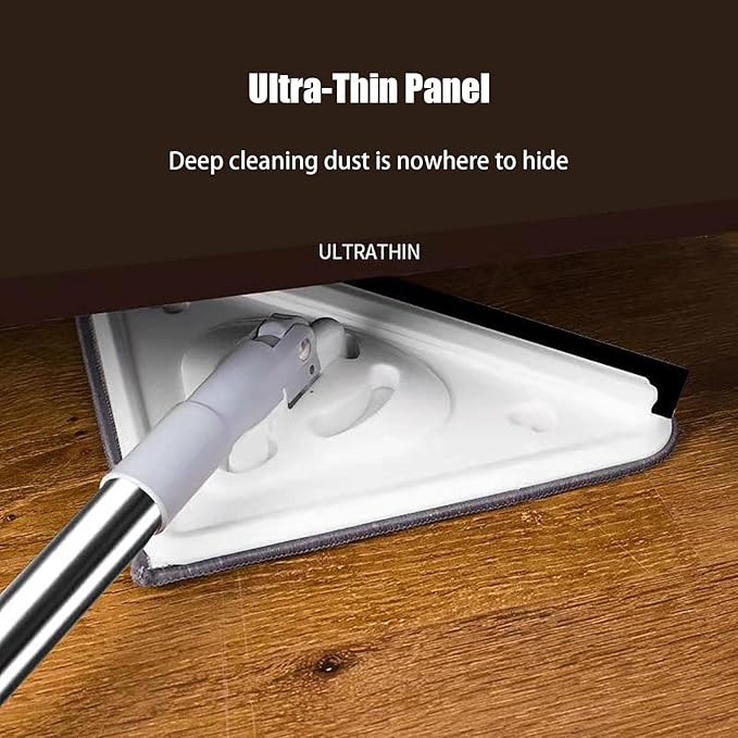 c,360 Degree Rotatable Microfiber Triangular Cleaning Mop Adjustable Spin Scrubber Tool,Triangle Cleaning Mop Multifunctional Telescopic Microfiber Clean Mop for Tub,Tile,Floor(A)