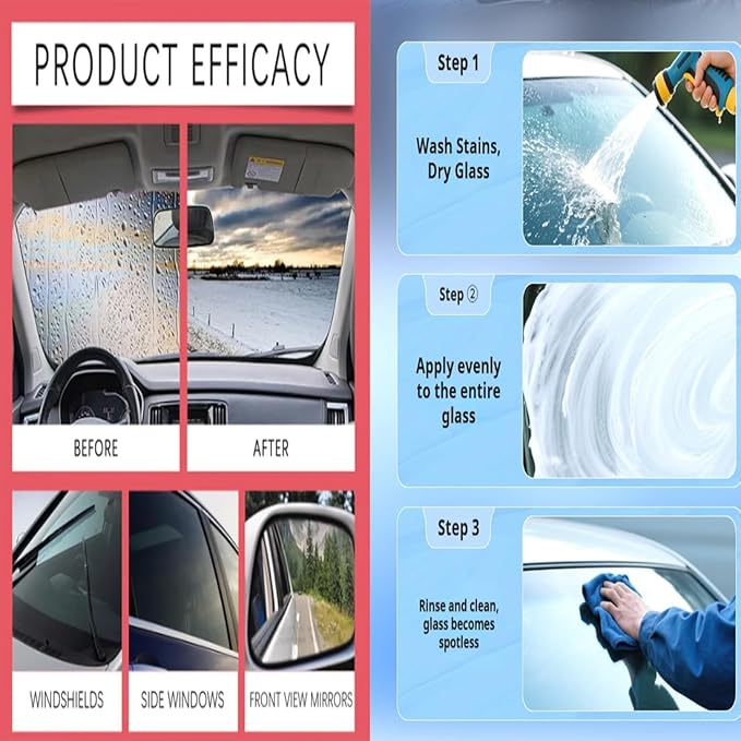 Q4 Glass Guard, Q4 Glass Cleaner, Automotive Oil Film Cleaning Brush for Car Windows, Glasses Cleaning Board Wipes Brush for All Vehicles, Removal Anti-Rain, Improves Clarity and Visibility (4, A)