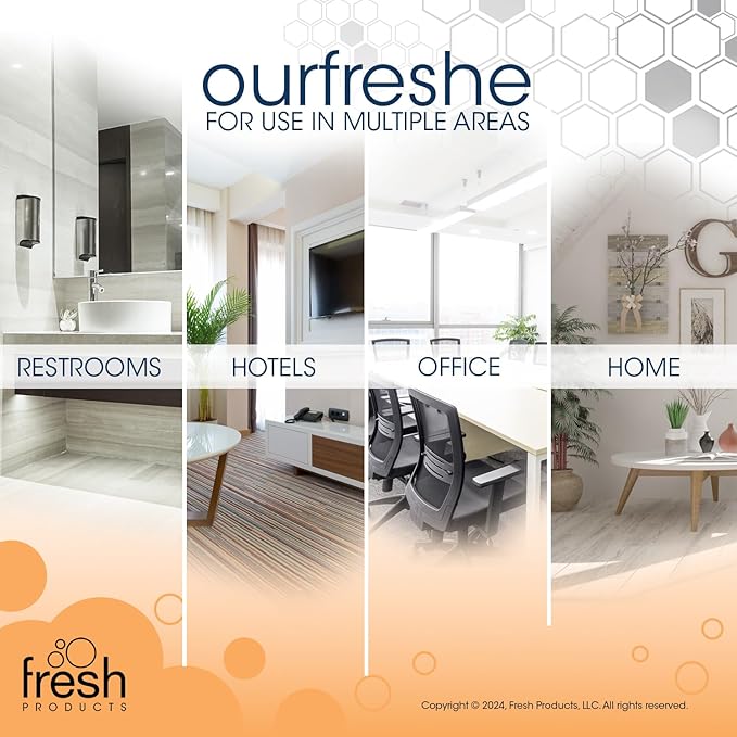Fresh Products ourfreshe Plug In Air Freshener 30 Day Refills Replace Messy Aerosols with Dry Fragrance For Use in Medium Sized Apple 6 Pack