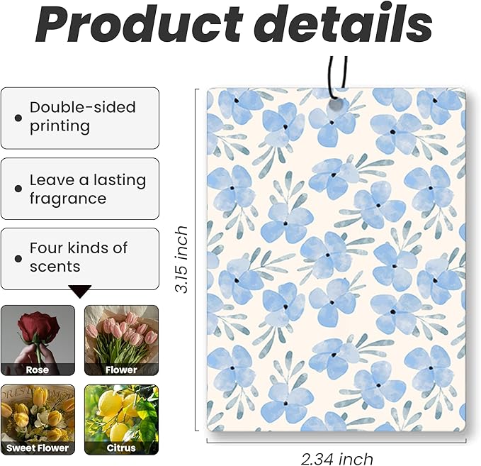 Preppy Coquette Pink Bow Floral Car Air Freshener 4 Pcs - Trendy How Lucky Are We Bow Flowers Air Freshener Hanging Decor for Cars Closet Drawer Books, Girly Car Accessories Mirror Decor for Women