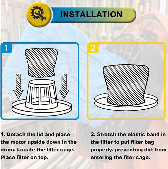 SpaceTent 10 Pack VRC5 Cloth Filters for Most Vacmaster 4 to 16 Gallon Wet/Dry Vacuums.