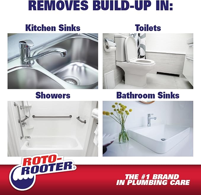 Roto-Rooter 351271 Build-Up Remover Drain Cleaner,64 oz,(Pack of 2)