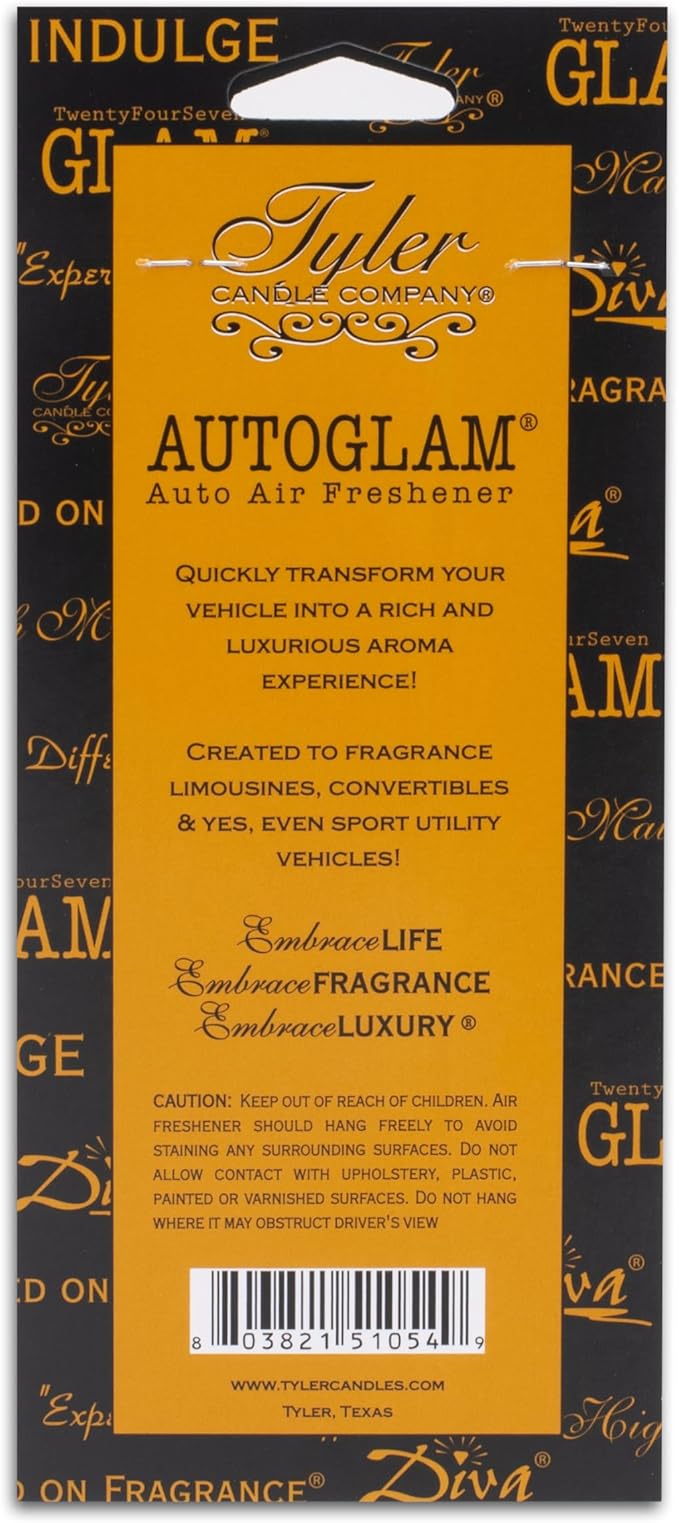 Tyler Candle Kathina Autoglam Ivory And Gold 4.5 x 3 Cardboard Auto Air Freshener Mirror Hanger, Pack of 6