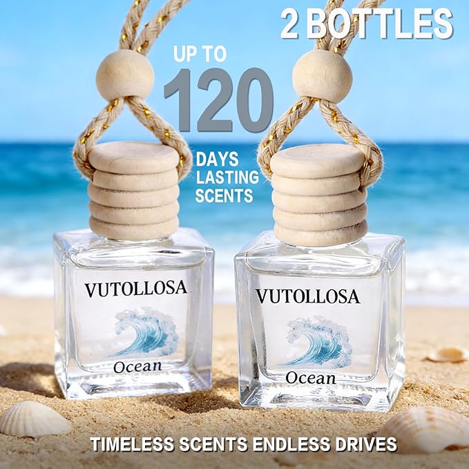 2-Pack Car Air Fresheners, Car Deodorizer, Ocean Wind Air Freshener – Long Lasting Hanging Car Air Freshener for Men and Women, Car Scent Diffuser by VUTOLLOSA