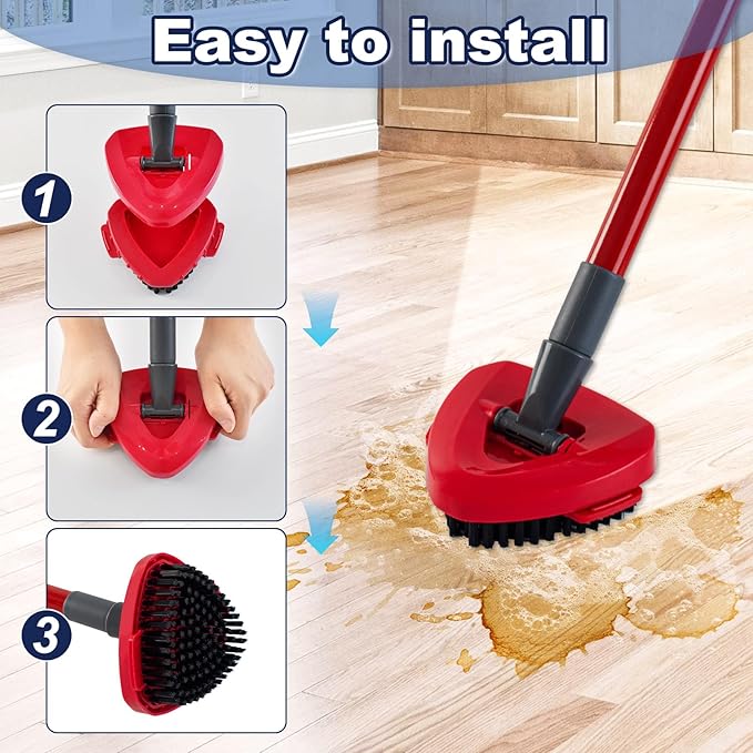 Scrubber Mop Head for Ocedar, Upgrade Scrub Brush for Ocedar, Spin Mop Scrub Brush Head for O Cedar RinseClean 2-Tank, More Bristles Scrub Brush Attachment for Bathroom