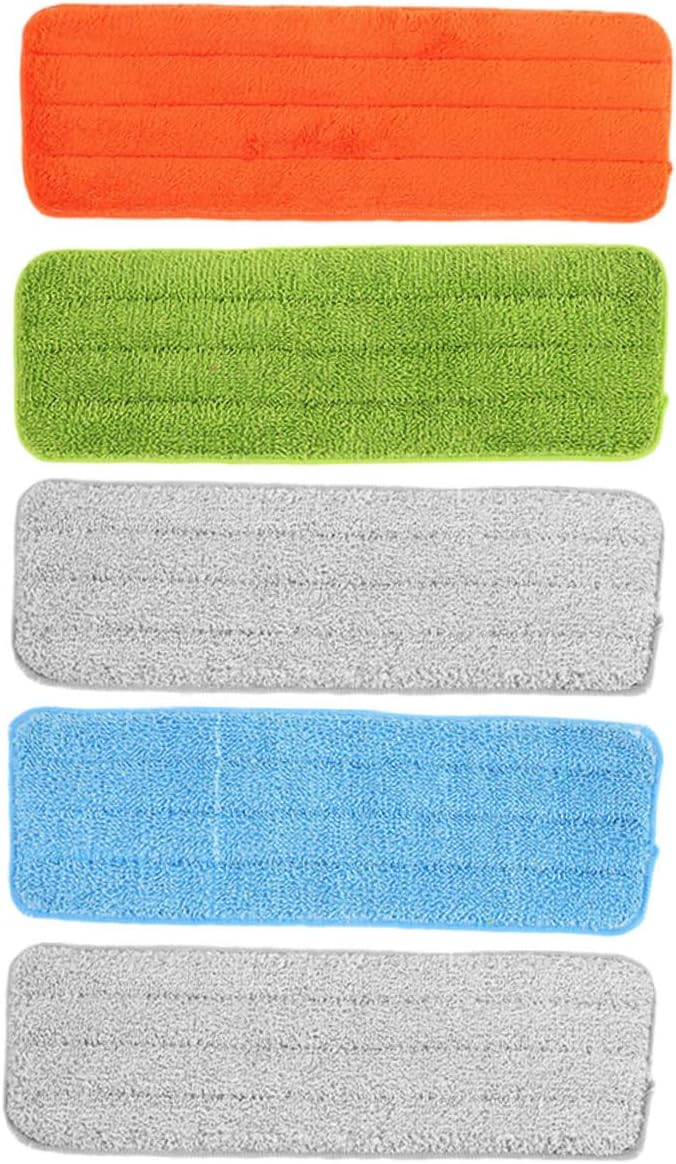 5pcs Fiber Mop Pads Replacement Reusable Cleaning Pads for Mops for Hardwood Tile Laminate Floors Compatible Various Types