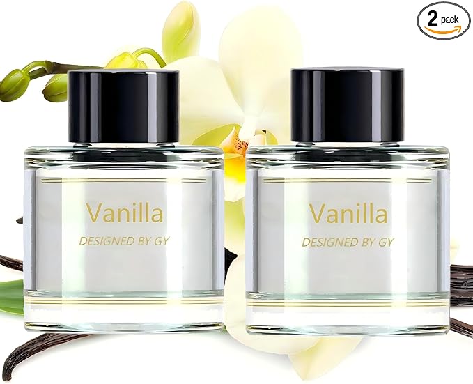 Smart Car Air Freshener Perfume Refill, 3.38 fl oz (100ml), lasts 4-12 months, safe for pregnant women and babies (Vanilla, 2-Pack)