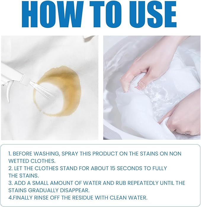 10 Fl Oz Clothing Emulsifier, Fly Cloth Cleanse Clothing Emulsifier Stain Remover, Non Ionic Emulsifiers Cloth Cleaner, Spot Cleaner For Clothes, No Damage Fabric Spot, Fabric Restore Color (1PC)