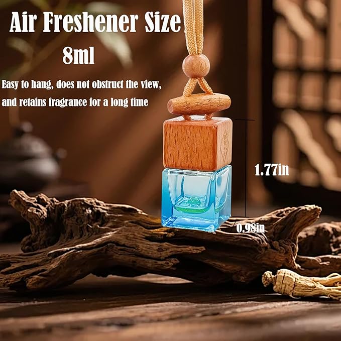 Car Air Freshener 8ml Nature Scents | 45-Days Long-Lasting Fragrance | Automotive Hanging Diffuser Bottles | Remove Auto Odor Fresh Air for Men Home Deodorizer (1pcs, Agarwood)