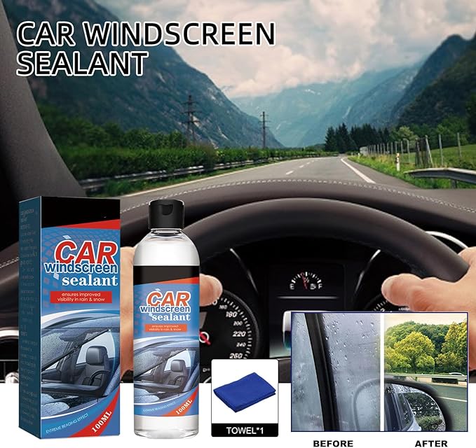 2PCS Automotive Glass Cleaner,100ml Windscreen Glass Coating Rain Repellent Protective Coating Car Glass Oil Film Cleaner Eliminates Water Spots for Home Car