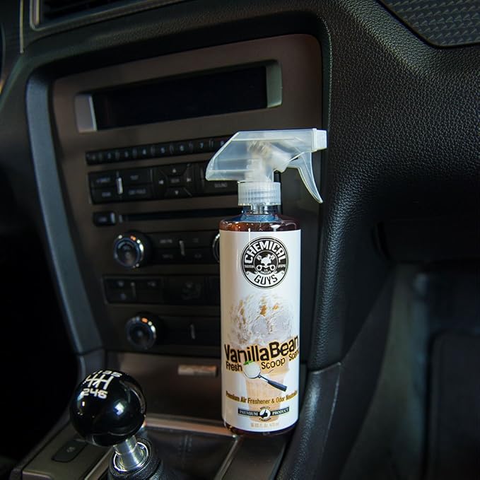 Chemical Guys AIR23104 Vanilla Bean Fresh Scoop Scent Premium Air Freshener & Odor Eliminator, (Great for Cars, Trucks, SUVs, RVs, Home, Office, Dorm Room & More) 4 fl oz