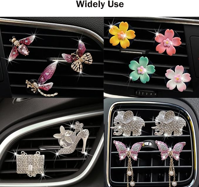 Nadiho 60Pcs Car Air Vent Clip Replacement Pads, 16mm Unscented Refill Tablets for Car Air Freshener Clips, Car Diffuser Refill Felt Pads Essential Oil Diffuser Cotton Pads, 60pcs White (NPJ04)