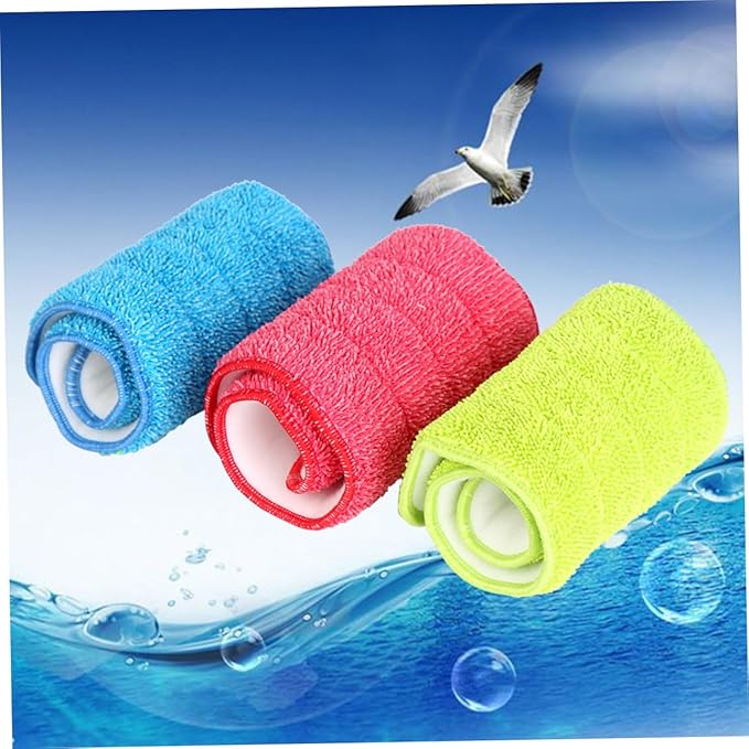 3pcs Fiber Mop Head Replacement Spray Mop Pad for Wet Cleaning Corner Bathroom Kitchen Dust Removal Tool