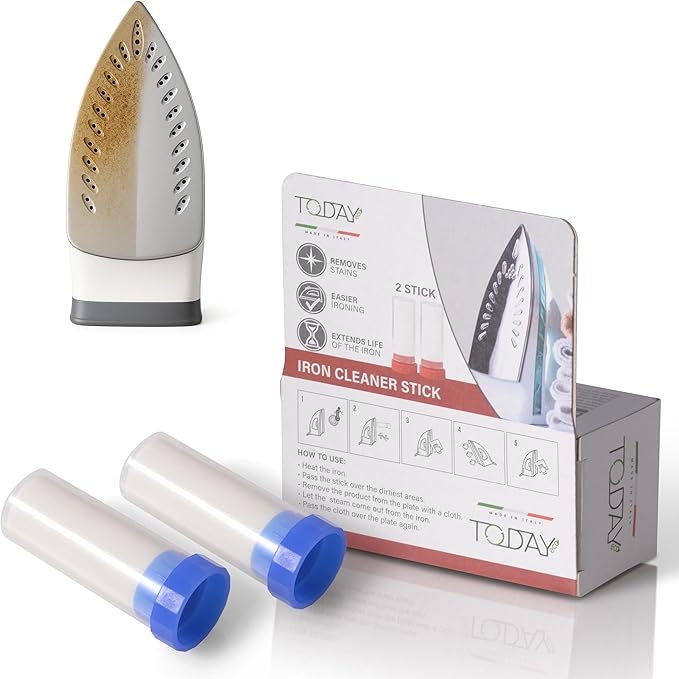 Today - (2x) Iron Cleaner Stick for Hot Soleplate – Steam Iron Residue Remover and Plate Descaler – Removes Stains and Starch – Easy to Use – Made in Italy