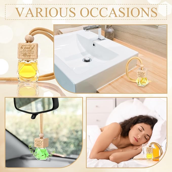 20 Pcs Car Diffuser Bottle Empty Bulk Hanging Car Freshener Bottles Inspirational Air Freshener Refillable Thank You Employee Appreciation Gifts Bulk for Nurse Staff(May you)