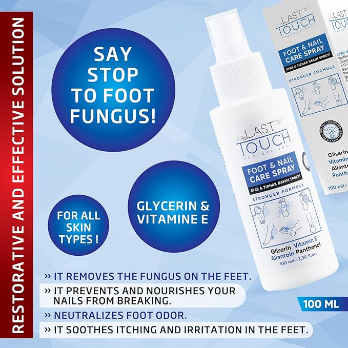 Foot Spray - Anti-Itching and Deodorizing, Moisturizing Care Spray - Foot Spray for Dry Cracked Feet - Foot Care Spray Against Shedding, Sweating, Peeling and Blistering - Athletes Foot Spray