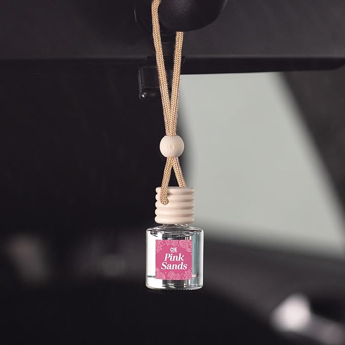 C&E Craft Co Hanging Car Air Freshener Diffuser 2 Pack, Long Lasting Fragrance Oil Car Freshener, Glass Bottle Auto Air Freshener, Made in USA (Pink Sands)