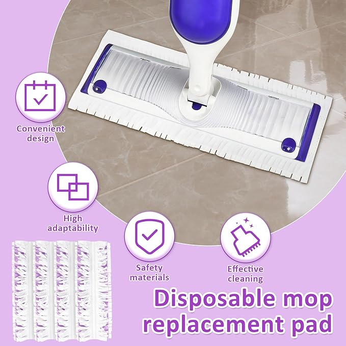 8Pcs Power Mop Refills High Efficient Mop Pads Cleaning Replacement Mopping Pads Versatile Mop Replacement Mopping Pads Compatible Wood Mopping Pad Refills
