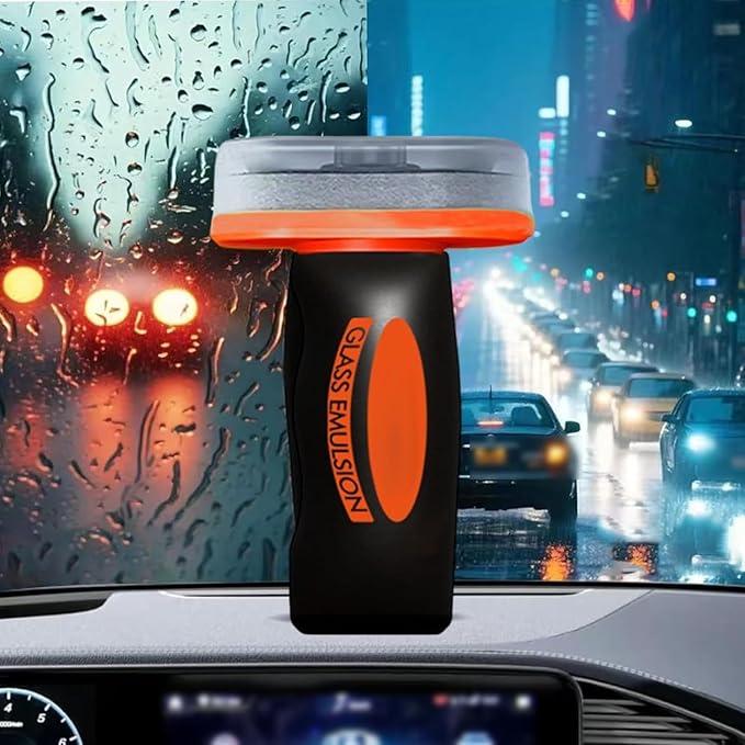 Car Handle Oil Film Cleaning Brush, Car Glass Cleaner, Windshield Oil Film Remover, Auto Glass Emulsion Cleaner, Improve Windshield Clarity, for the Interior & Exterior Auto Glass (3Pcs)