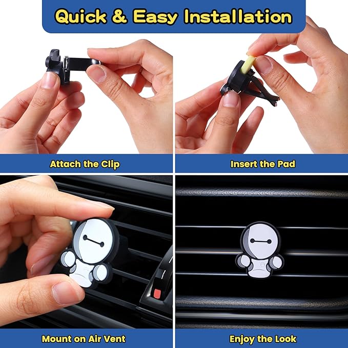 Air Vent Decoration - Cute Super Hero Decorative Vent Clip for Cars, Bedroom or Office [Baymax]