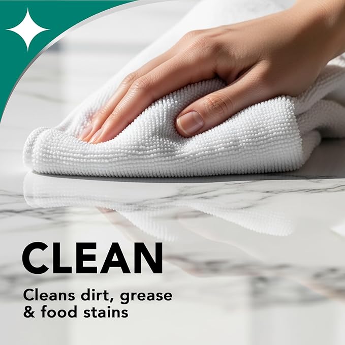 Weiman Disinfectant Granite Daily Clean & Shine (2 Pack with Polishing Cloth) Safely Clean Disinfect and Shine Granite Marble Soapstone Quartz Quartzite Slate Limestone Corian Laminate Tile Countertop