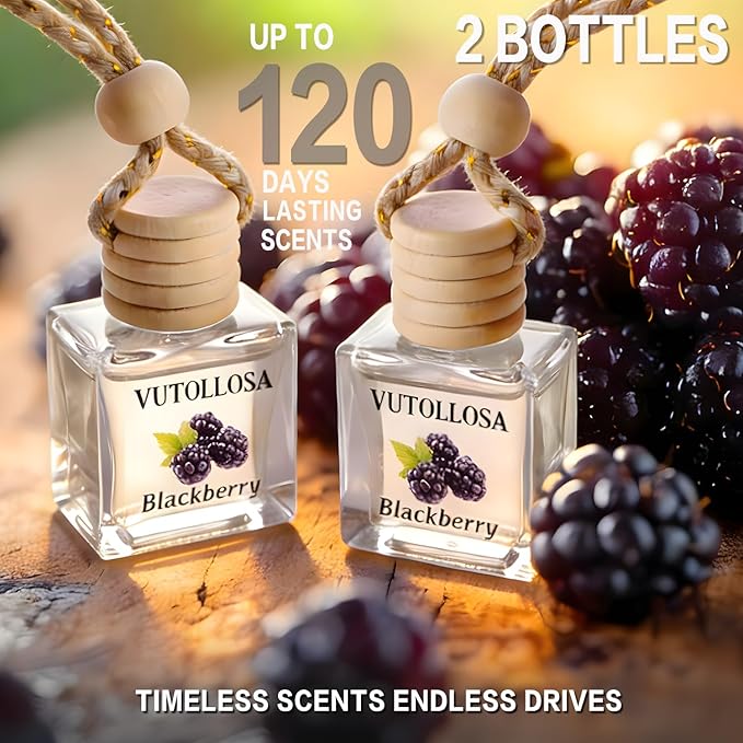 2-Pack Car Air Fresheners, Car Deodorizer, Blackberry Scented Air Freshener – Long Lasting Hanging Car Air Freshener for Men and Women, Car Scent Diffuser by VUTOLLOSA