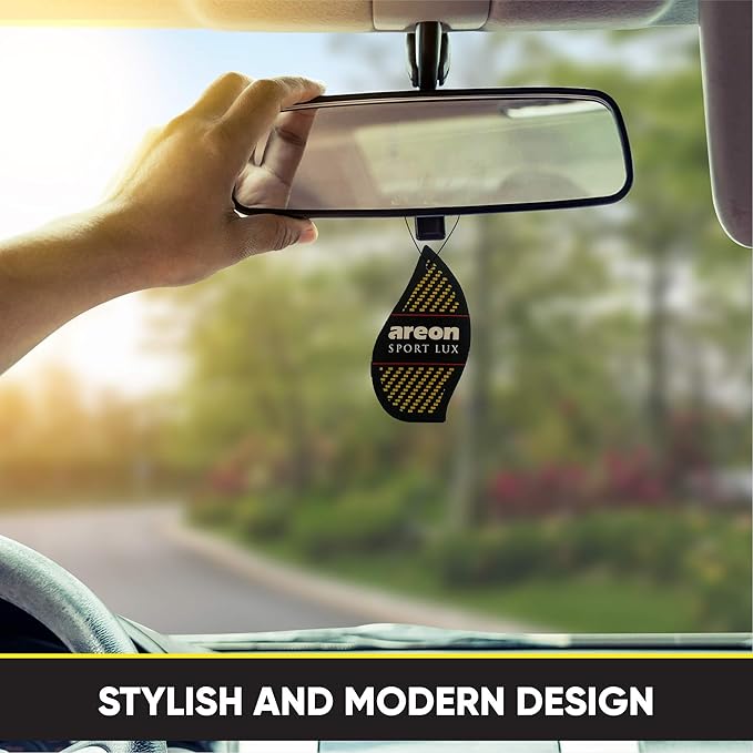 AREON Sport Lux Gold - Hanging Cardboard Air Freshener for Car, Home & Office - Premium Cologne Perfume with Natural Fragrances - Long Lasting, Fresh, Luxurious Scent - Stylish, Pack of 24