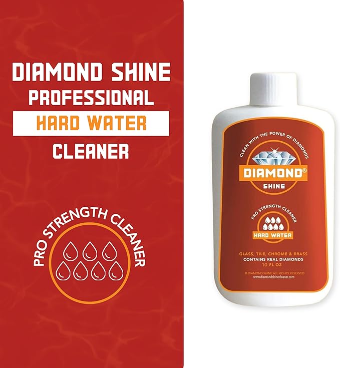 Diamond ShineProfessional Hard Water Cleaner - Lime, Calcium, Rust, Water Spots, Soap Scum - 10 Ounces