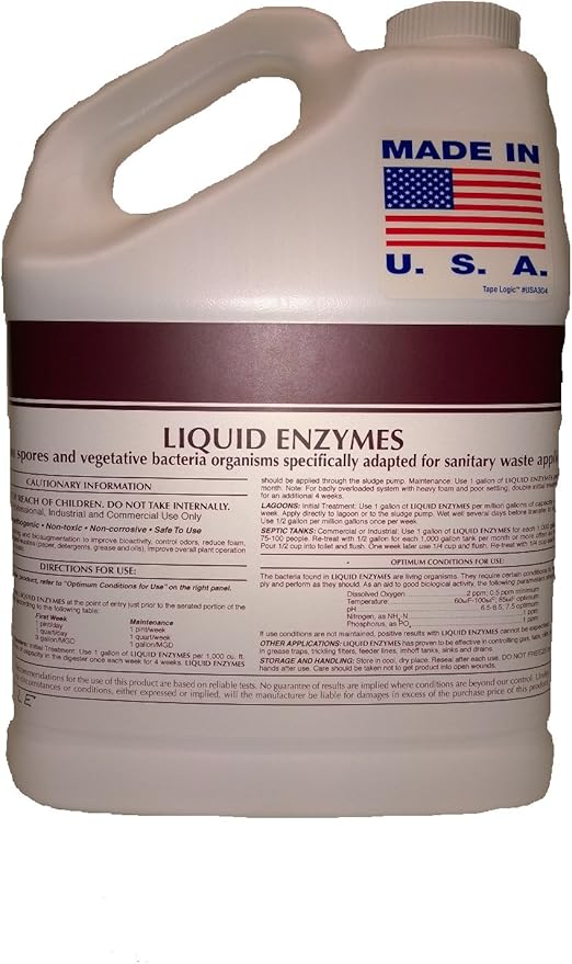 Two 1 Gallon Septic Tank Treatment Liquid Enzymes Grease Trap Cleaner Industrial Strength