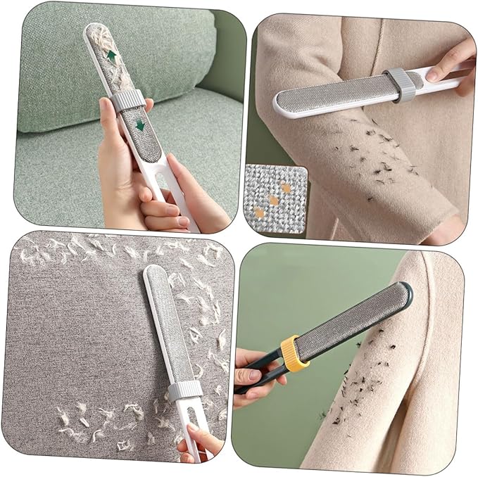 Dual-Sided Electrostatic Lint Remover Brush 2pcs, Pet Hair and Clothes Hair Removal Tool, Static Electricity Fabric Cleaner for Home Laundry and Upholstery