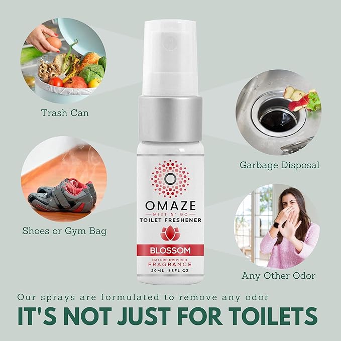 Mist N Go Refresh Toilet Spray - Bathroom Odor Eliminator & Neutralizer - Toilet & Bathroom Smell Good Spray - Blossom, Pocket Size (0.68oz x3)