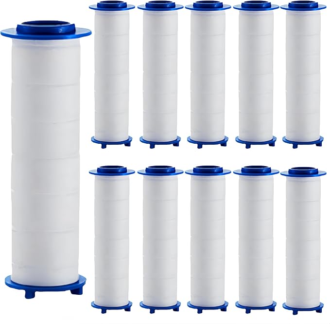 10Pcs Drivese ShowerHead Filters, 3.74Inch Ion Shower Dropse Head Filter PP Cotton Replacement Cartridge, Water Filter Core Cotton For Handheld Showerheads