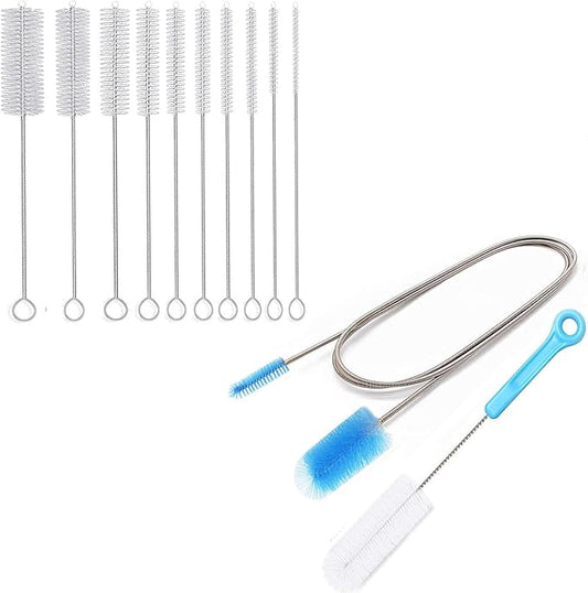 Flexible Drain Brush，Nylon Cleaner Double Ended Elastic Hose Pipe 67-inch and Nylon Pipe Tube Cleaner 8-ihch 10 Different Diameters