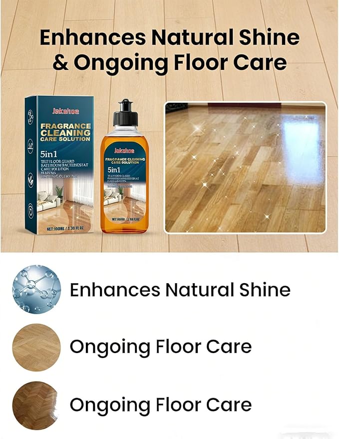 5 In 1 Floor Cleaner, Fast-Drying Fragrance Cleaning Care Solution， Natural Shine for Mopping Stone Tile Laminate Vinyl Floors(2pcs)