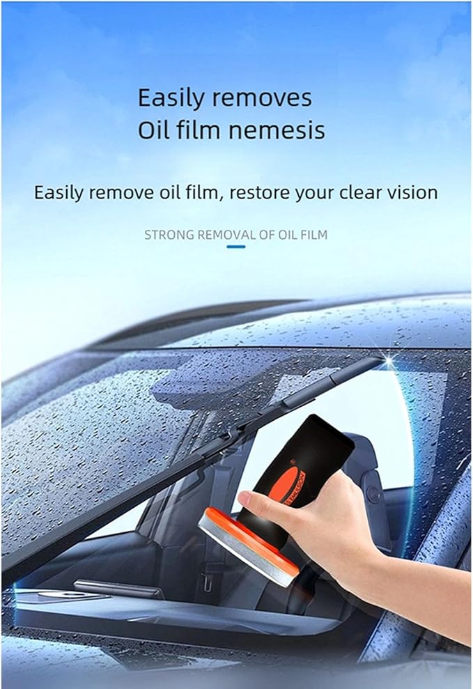 Q4 Glass Guard Cleaner, Car Handle Oil Film Cleaning Brush, Automotive Oil Film Cleaning Brush for Car Window, Auto Glass Emulsion Cleaner, Improve Windshield Clarity