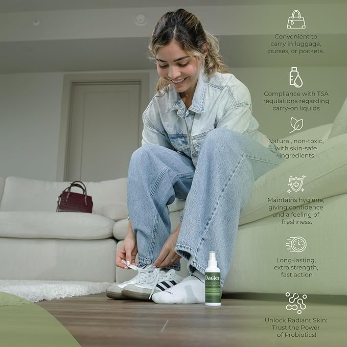 Travel Size Foot Spray with Magnesium – Fast-Acting Odor & Moisture Control – Natural Refreshing Spray for Feet On-the-Go