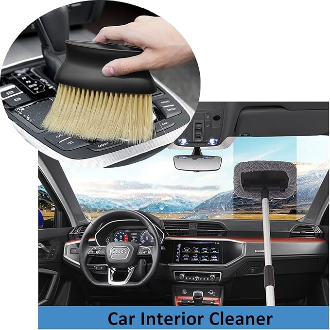 Windshield Cleaning Tool Car Glass Cleaner Inside Window Brush Auto Details Brush Window Vent Cleaner