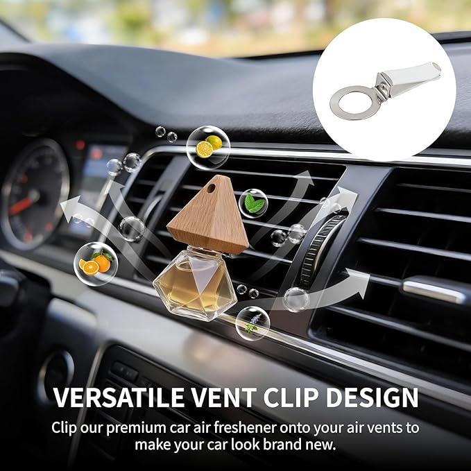 Car Air Freshener Diffuser 2 Pack Hanging Air Freshener Diffuser - Citrus Scent Car Fresheners 120 days Long Lasting Vent Clip 0.27 oz Each Automotive Air Fresheners Gifts for Women Birthday